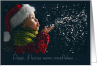 Poppi Grandpa Christmas Child Blowing Snow Kisses card
