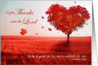 1 Chronicles 16:34 Thanksgiving Fall Heart Tree card