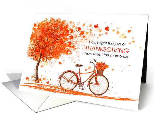 Thankgiving Joys Autumn Leaves and Vintage Bicycle card (1579076)
