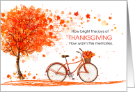 Thankgiving Joys Autumn Leaves and Vintage Bicycle card