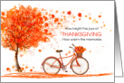 Thankgiving Joys Autumn Leaves and Vintage Bicycle card