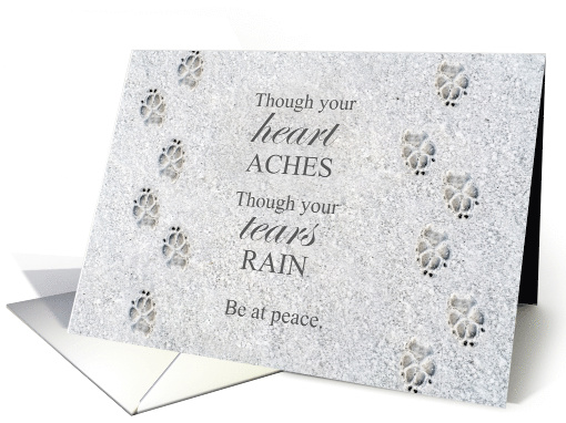 Pet Sympathy Euthanasia Paw Prints in Rock card (1581910)