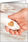 Encourage a Friend Dog Paw Hand in Hand card