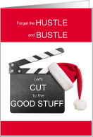 Cut to the Good Stuff Movie Themed Holiday card