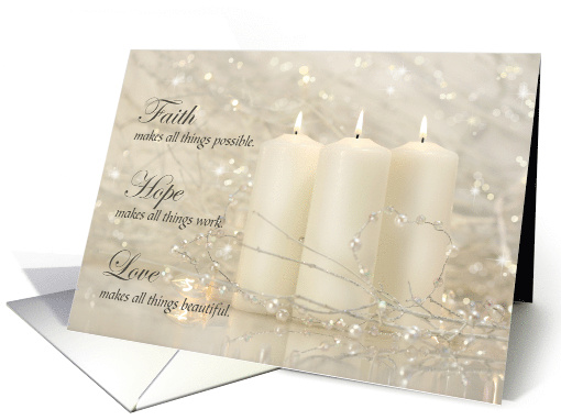 Faith Makes All Things Possible Christmas Candles card (1587008)