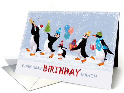 Christmas Birthday Penguins for Young Kids card (1587036)