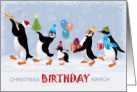 Christmas Birthday Penguins for Young Kids card