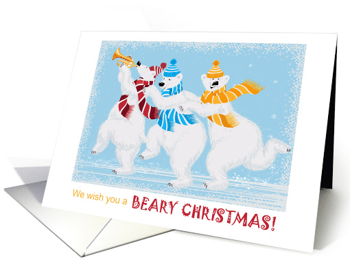 Whimsical BEARY Christmas Polar Bears card (1588430)