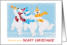 Whimsical BEARY Christmas Polar Bears card