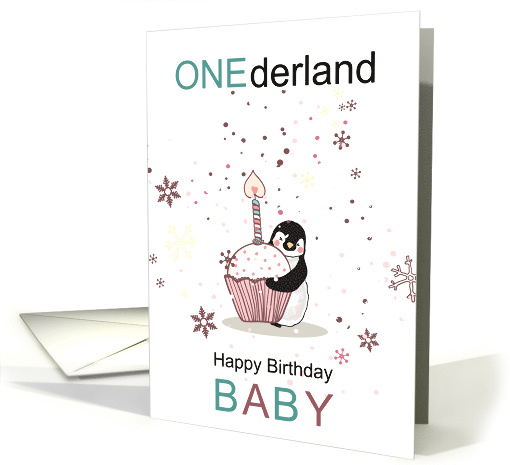 Baby's 1st Bithday Winter ONEderland Penguin card (1588446)