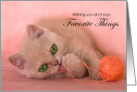 Birthday Cute Kitten with a Ball of Yarn card