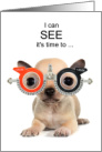 Optometrist Birthday Funny Dog in Refractor Glasses card