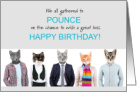 for Boss Funny Bithday with a Cat Line Up card