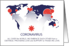 Coronavirus All Over the World We Embrace from a Distance card