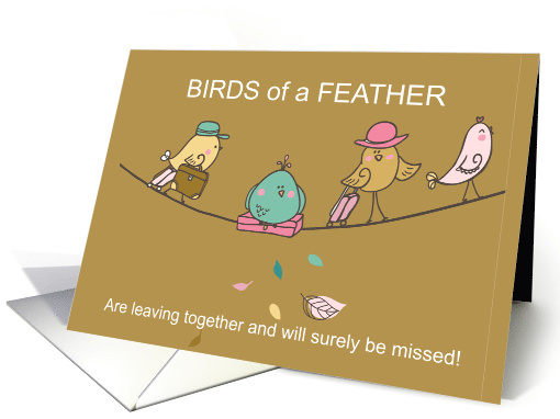Farewell Family Relocation Cute Birds card (1615694)