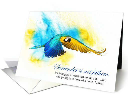 Parrot Surrender Blue and Gold Macaw in Flight card (1617472)