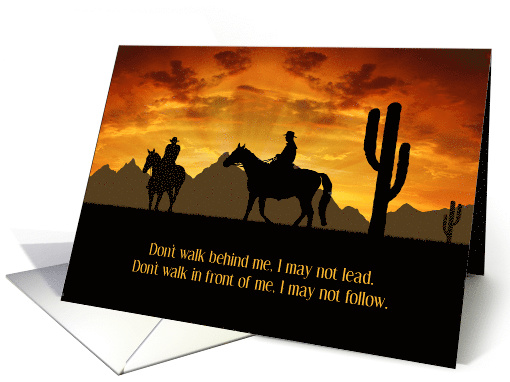 Male Friendship Country Western Cowboy Sunset card (1619132)