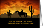 Male Friendship Country Western Cowboy Sunset card