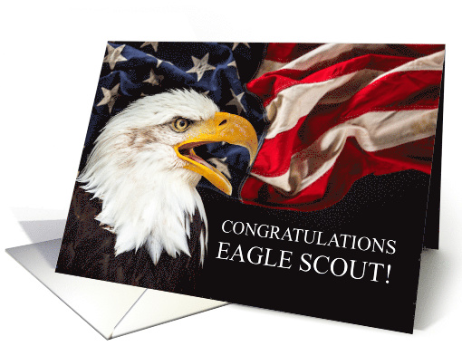 Scout Congratulations U.S. Flag with Eagle card (1626346)
