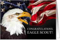 Scout Congratulations U.S. Flag with Eagle card