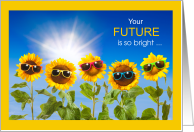 Graduation Sunflowers in Sunglasses Bright Future card