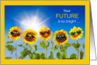 Graduation Sunflowers in Sunglasses Bright Future card
