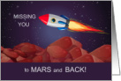 for Kids Missing You Rocket Ship to Mars card