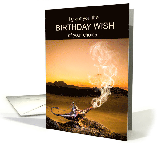 Funny Birthday Wish from a Genie Lamp card (1635874)
