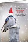 Funny Holiday Grumpy Bluebird Goodbye Crappy Year card