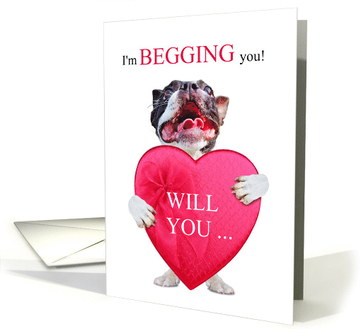 Boston Terrier Be My Valentine with Pink Heart card (1646084)