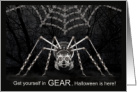 Halloween Spider Made of Gears Steampunk Theme card