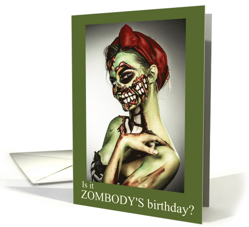 Funny Zombie Birthday Female card (1650126)