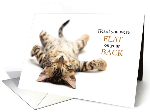 Flat on Your Back Get Well with Adorable Kitten card (1651940)