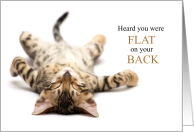 Flat on Your Back Get Well with Adorable Kitten card