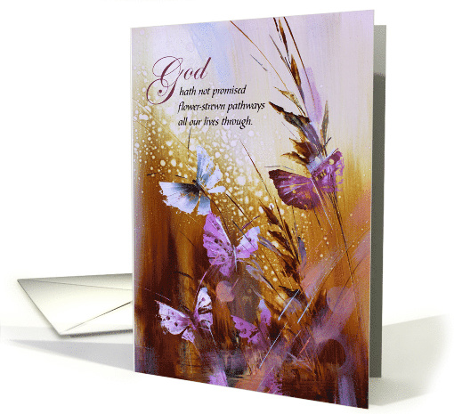 Christian Encouragement Purple Butterfly Painting card (1651960)