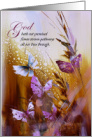 Christian Encouragement Purple Butterfly Painting card