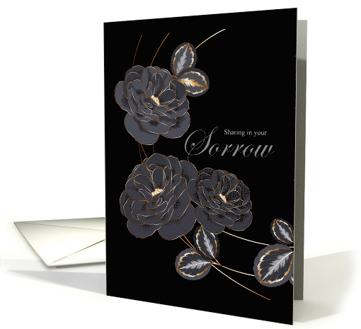 Sympathy Sharing in Your Sorrow Silver Roses card (1678526)