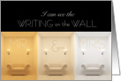 Wedding Congratulations Writing on the Wall Mr and Mrs card