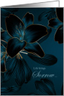 Sympathy with Deep Teal Lilies and Tender Message card