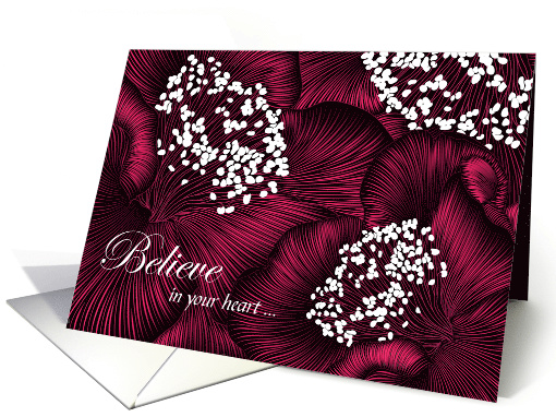 Encouragement Believe in Your Heart Red Camellias card (1687340)