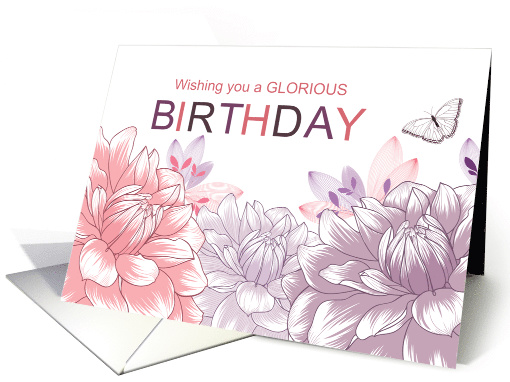 Birthday for Her Pink and Purple Dahlias card (1687342)