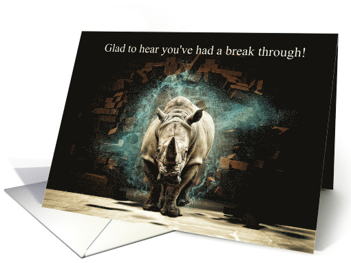 Funny Get Well Recovery Charging Rhino card (1688642)