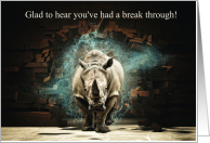 Funny Get Well Recovery Charging Rhino