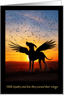 Pet Sympathy Dog Silhouette with Wings card