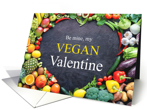 Vegan Valentine Be Mine Fruits and Vegetables card (1689960)