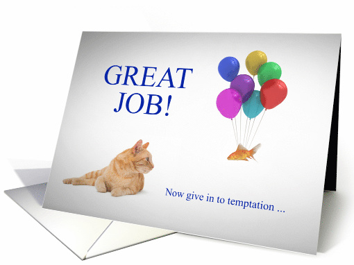 Great Job Congratulations Cat and Goldfish card (1697326)