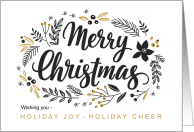 Merry Christmas Holiday Joy and Holiday Cheer card