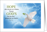 Encouragment Hope in God’s Love Dove card