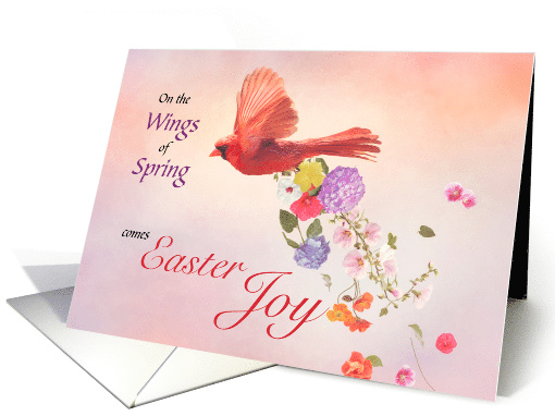 Wings of Springs Comes Easter Joy Wild Cardinal card (1728238)