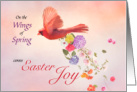 Wings of Springs Comes Easter Joy Wild Cardinal card